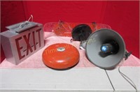 EXIT sign, alarm bell, speaker and more