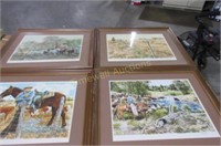 Set of 4 western lithographs