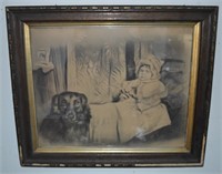 Early Framed Engraving - 20"h x 25"w