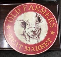 Old Farmers Meat Market Metal Sign
