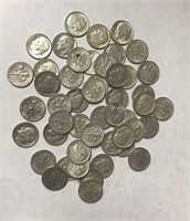 Lot of 48 Silver Dimes