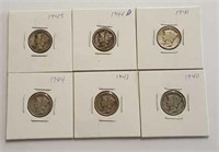 (6) Mercury Dimes #3