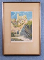 French "Chateau de Roquebrune" Signed Print