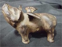 Vintage Cast Iron Pig With Wings