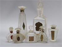 (7) Vtg. French Glass Perfume Bottles w/ Stoppers