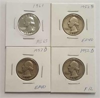 (4) Pre 1964 U.S Quarters