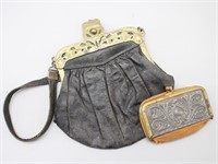 Art Nouveau Leather Coin Purse & Handbag
