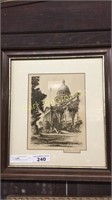 1949 FRAMED/SIGNED ETCHING (STATE CAPITAL)