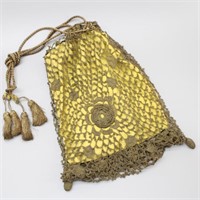 Vintage Crochet Drawstring Handbag