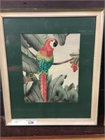 ORIGINAL PARROT WATER COLOR SIGNED SHIRRELL GRAVES