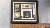 SMALL FRAMED SIGNED WOODCUT PRINT