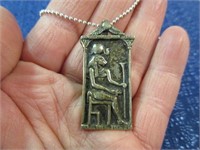 sterling egyptian style pendant & 24inch chain