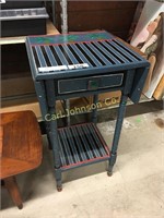 HAND PAINTED DROP LEAF STAND W/DRAWER