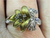 sterling silver calla lily flower ring - size 6