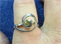 sterling silver swirl ring - size 8.75