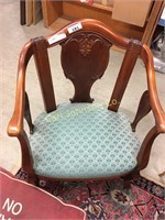 CARVED ARMCHAIR W/PADDED SEAT