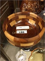 TURNED MULTI-WOOD FRUIT BOWL