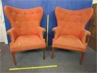 pair of gorgeous wingback old chairs