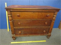 antique 1800's cherry 3-drawer chest