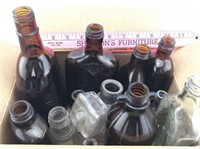 Assortment of Vintage Glass Bottles