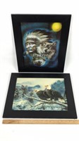 Pair of Framed Holographic Art