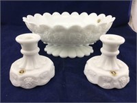 Matching Westmoreland Glass Milk Glass Bowl and