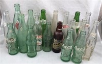 Collection of Vintage Glass Soda Bottles