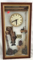 Vintage Style Fishing Shadowbox and Clock