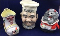Jim Beam Decanter, Chef Cookie Jar, Shoe