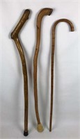 3 Handmade Wood Canes
