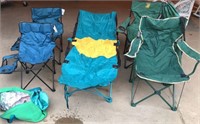 5 Collapsible Lawn Chairs and a Tent
