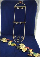 Gold Double Plate Hanger Plus Metal  Rooster