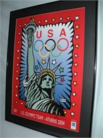 2004 Olympic Poster-Burton Morris-Signed-22 x28 "