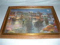 OUR TOWN-Linda Baricott-24 x 17"-Signed 1994 Oil