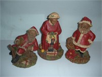 Tom Clark Figures 2 Santa-Mrs Claus 3 Pcs 1 Lot