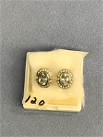 Pair of earrings aquamarine weigh 5.4 grams set wi