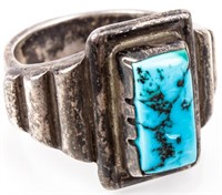 Jewelry Sterling Silver Turquoise Ring Signed