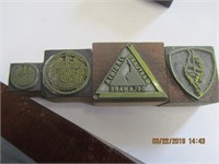 4 Stamp Blocks-2 State Seals & 2 Md.-Del.-Va.