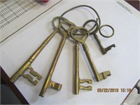 5 Brass Decor Keys