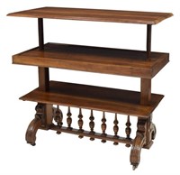 ADJUSTABLE HEIGHT LIBRARY SERVICE TABLE, 19TH C.