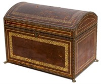 EMBOSSED PARCEL GILT LEATHER CHEST