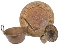 (4) GROUP OF COPPER SERVICE/DECOR ITEMS