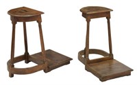 (2) FRENCH OAK PRAYER CHAIRS/KNEELERS, MID-19TH C.