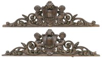 (2) ITALIAN FIGURAL CARVED ARCHITECTURAL CRESTS