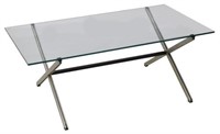 FLORENCE KNOLL 'PARALLEL BAR' GLASS COFFEE TABLE