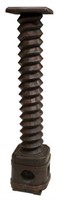FRENCH FRUITWOOD COLUMN/STAND, GRAPE PRESS SCREW