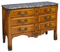 FRENCH REGENCY STYLE INLAID KINGWOOD COMMODE