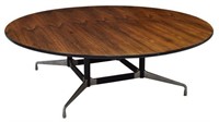 LARGE HERMAN MILLER ROUND ROSEWOOD TABLE, 83"D