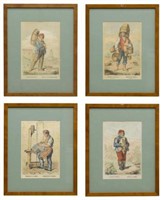 (4) FRAMED COLORED PRINTS OF SICILIAN COSTUMES
