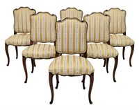 (6) FRENCH LOUIS XV STYLE DINING CHAIRS